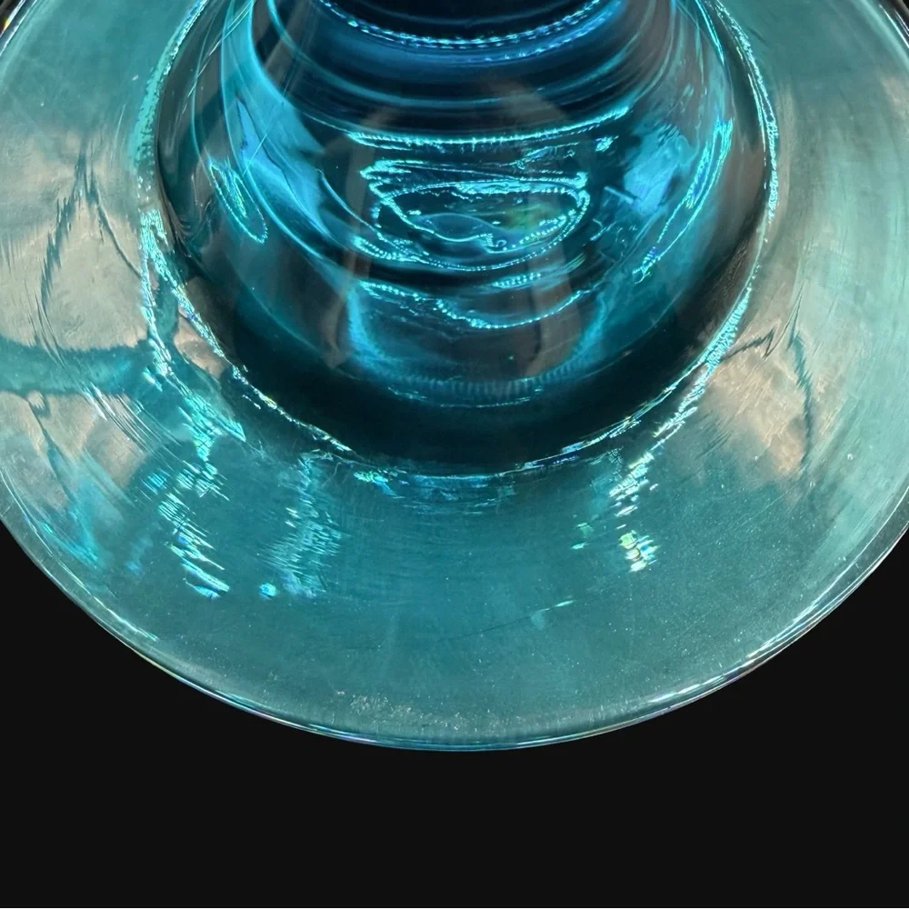 Vintage Cristar Rioja Wine Drinking Glass Goblet, Aqua Blue 8